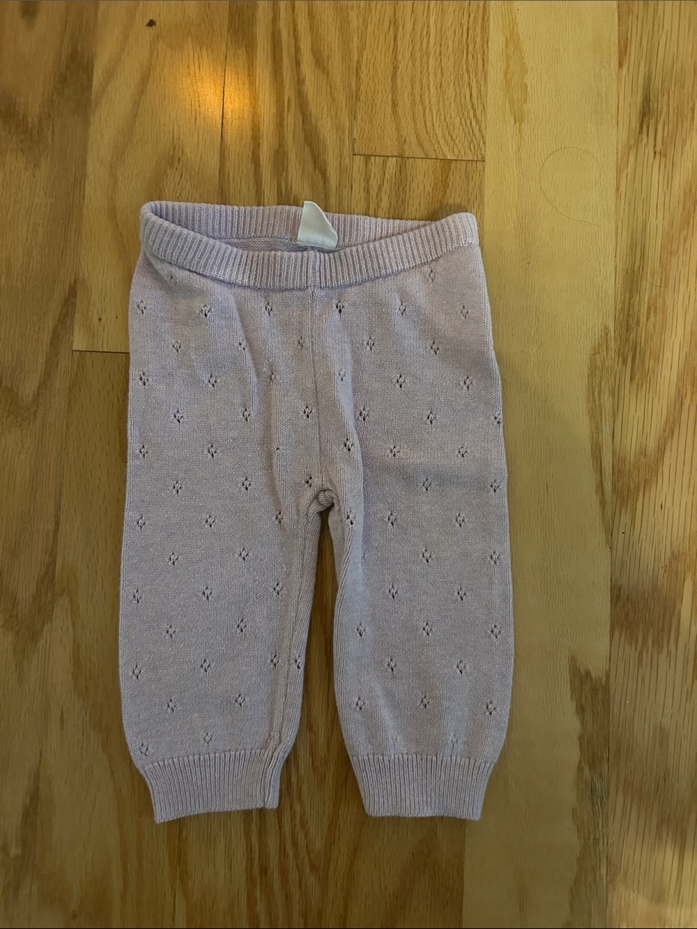 GAP Baby Pink Knit Leggings with Eyelet Detail